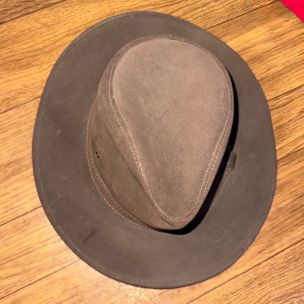 Minnentonka Genuine Leather Brown Outback Western Cowboy Hat Medium